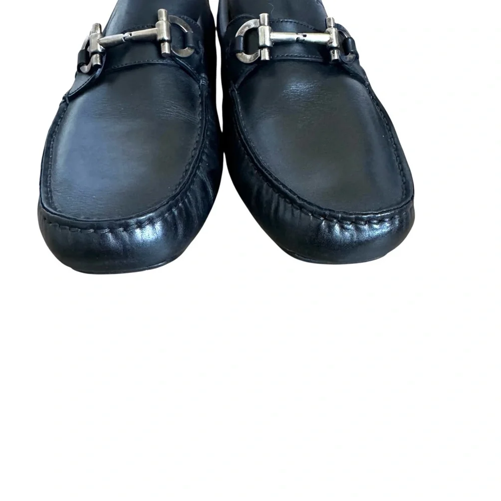 Salvatore Ferragamo Horsebit Loafers Black Driver Shoes Men’s